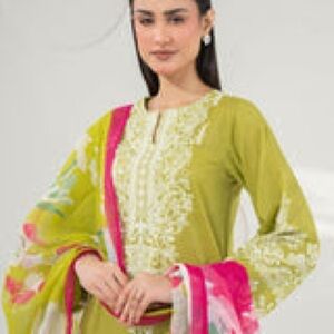 Limelight Green and Pink Kurta 3 piece set